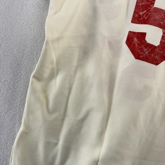 Vintage California Angels Jersey Mens XL White Sand Knit Nylon Brown #52 Stained - Picture 10 of 15